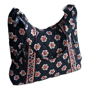 Vera Bradley Pirouette Lisa B Handbag Black Floral